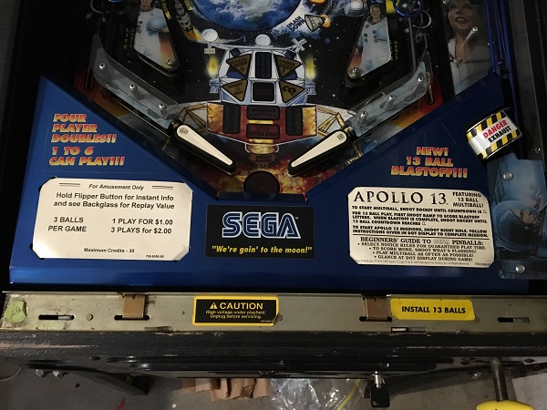 Apollo 13 Pinball Repair